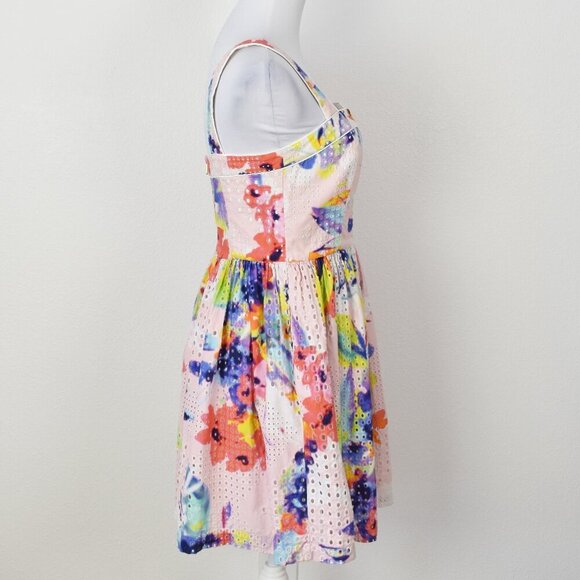 Trina Turk Elin Eyelet Fit and Flare Dress - 6 - Picture 5 of 9